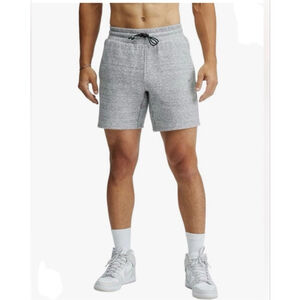 Men's Fabletics Athletic Postgame Lounge Shorts M Gray with Black Drawstring